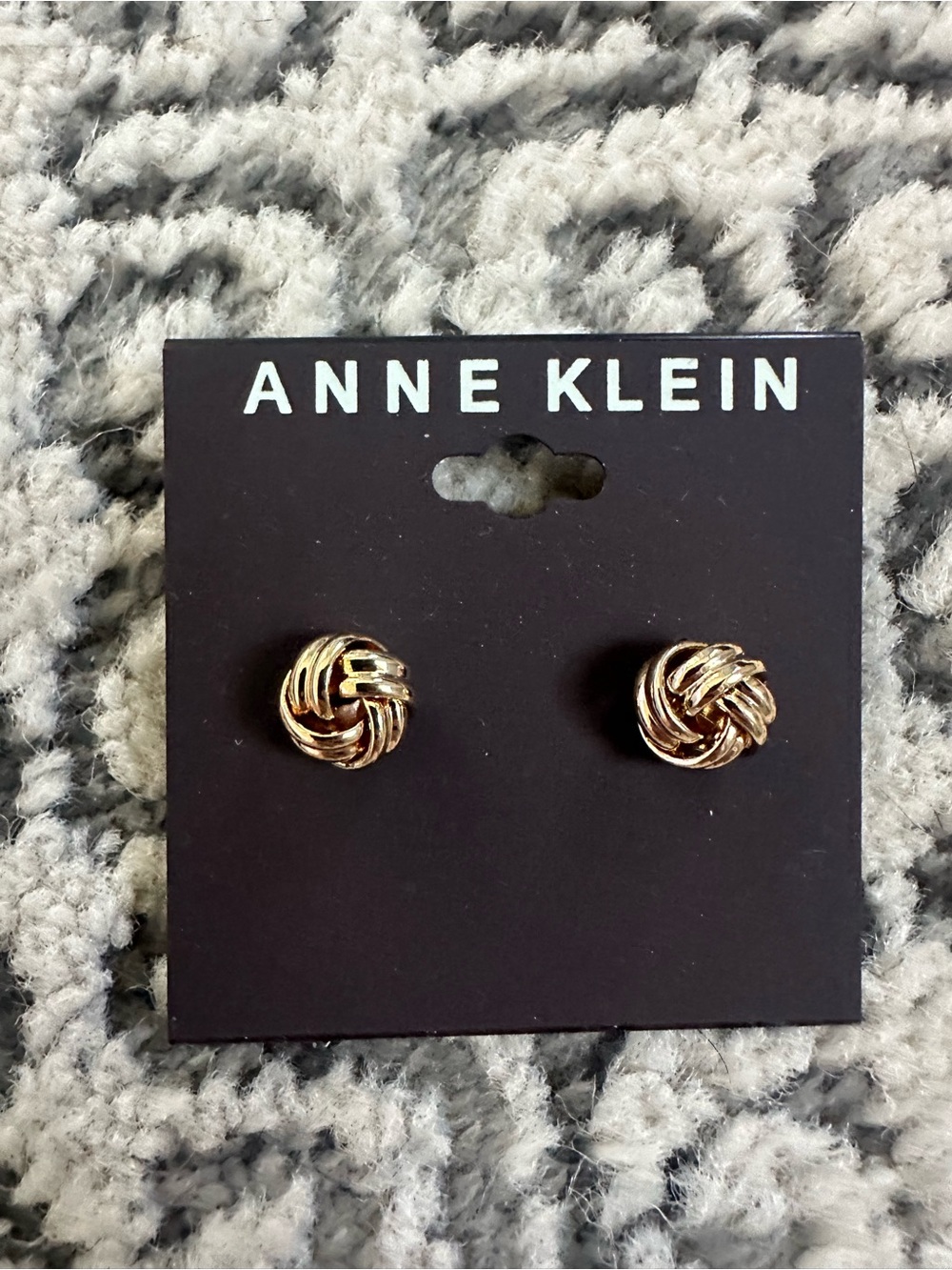 Anne Klein Gold Knot Stud Earrings NWT